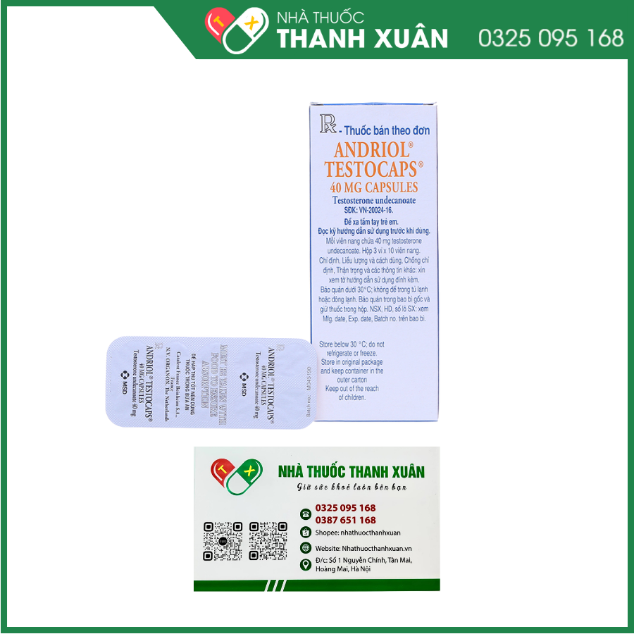 Andriol Testocaps 40mg bổ sung testosterone (3 vỉ x 10 viên)